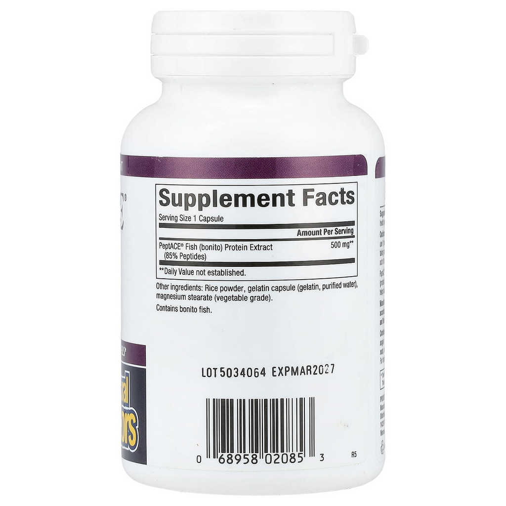 Natural Factors, PeptACE® Fish Peptides 500 mg 90 Capsules Ingredients