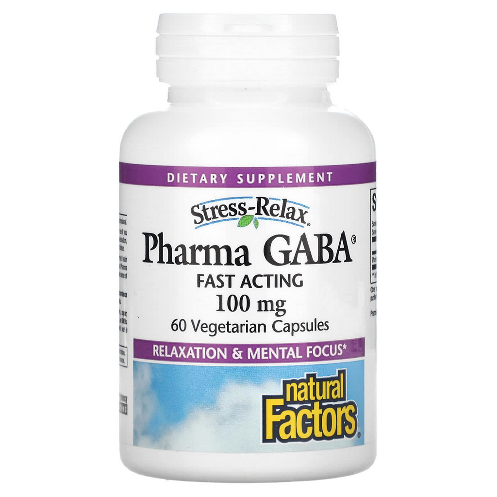 Natural Factors, Pharma GABA 100 mg 60 Vegetarian Capsules