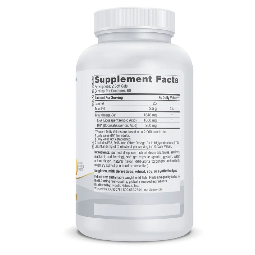 Nordic Naturals, ProEPA Xtra Lemon 120 Soft Gels Ingredients