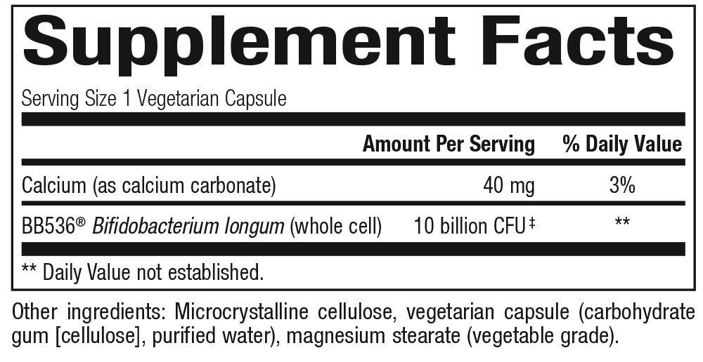 Bioclinic Naturals, Probiotic-Pro BB536® 60 Veg Capsules Ingredients