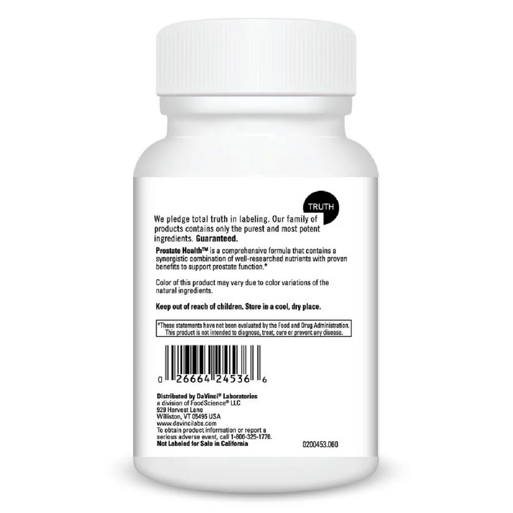 DaVinci Labs, Prostate Health 60 Capsules Specs