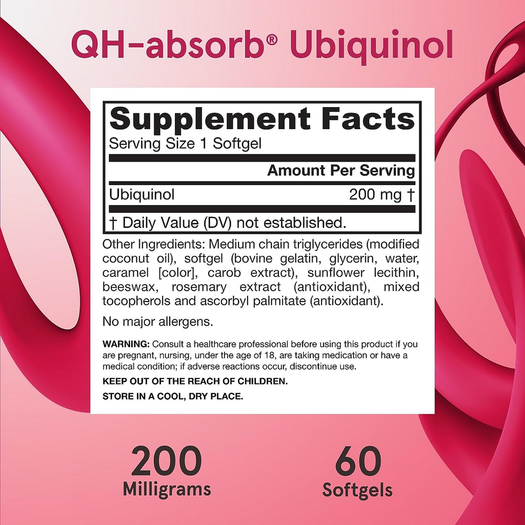 Jarrow Formulas, QH-absorb 200 mg 60 Softgels Ingredients