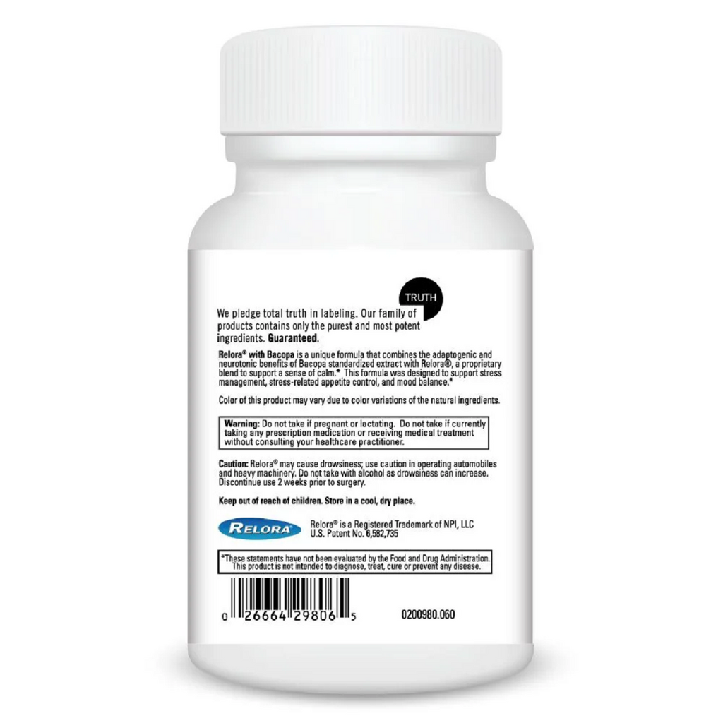 DaVinci Labs, Relora With Bacopa 60 Capsules Specs
