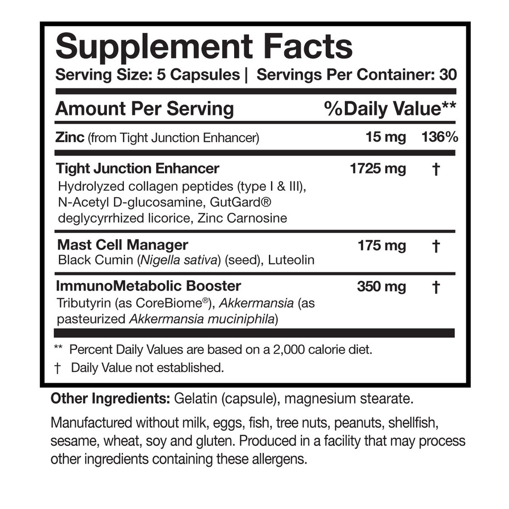 Researched Nutritionals, RenewGut Thrive™ 150 Capsules Ingredients