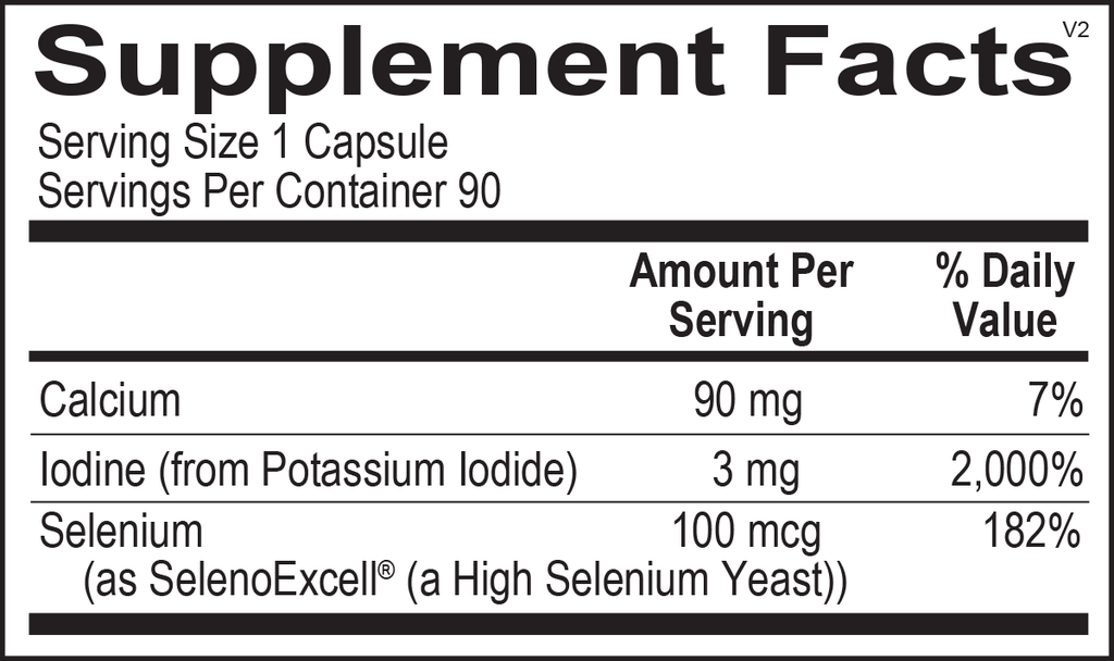 Ortho Molecular, Seleno-Iodide 90 Capsules Ingredients