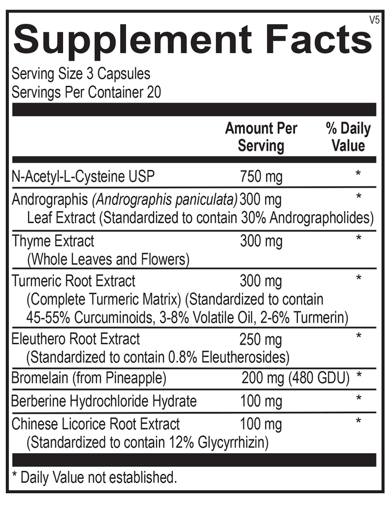 Ortho Molecular, Sinatrol® 60 Capsules Ingredients