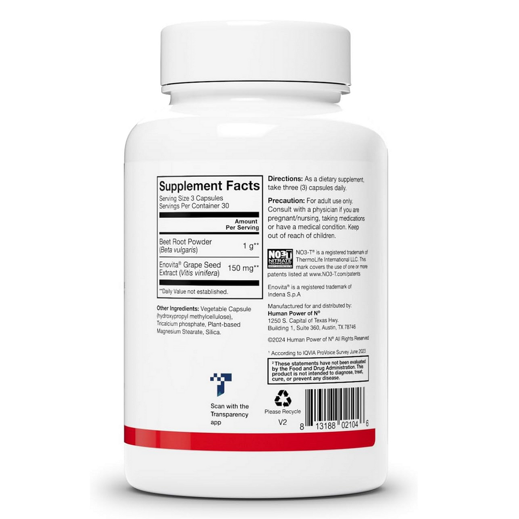 HumanN, SuperBeets 1000 mg Beet Root 90 Capsules Ingredients