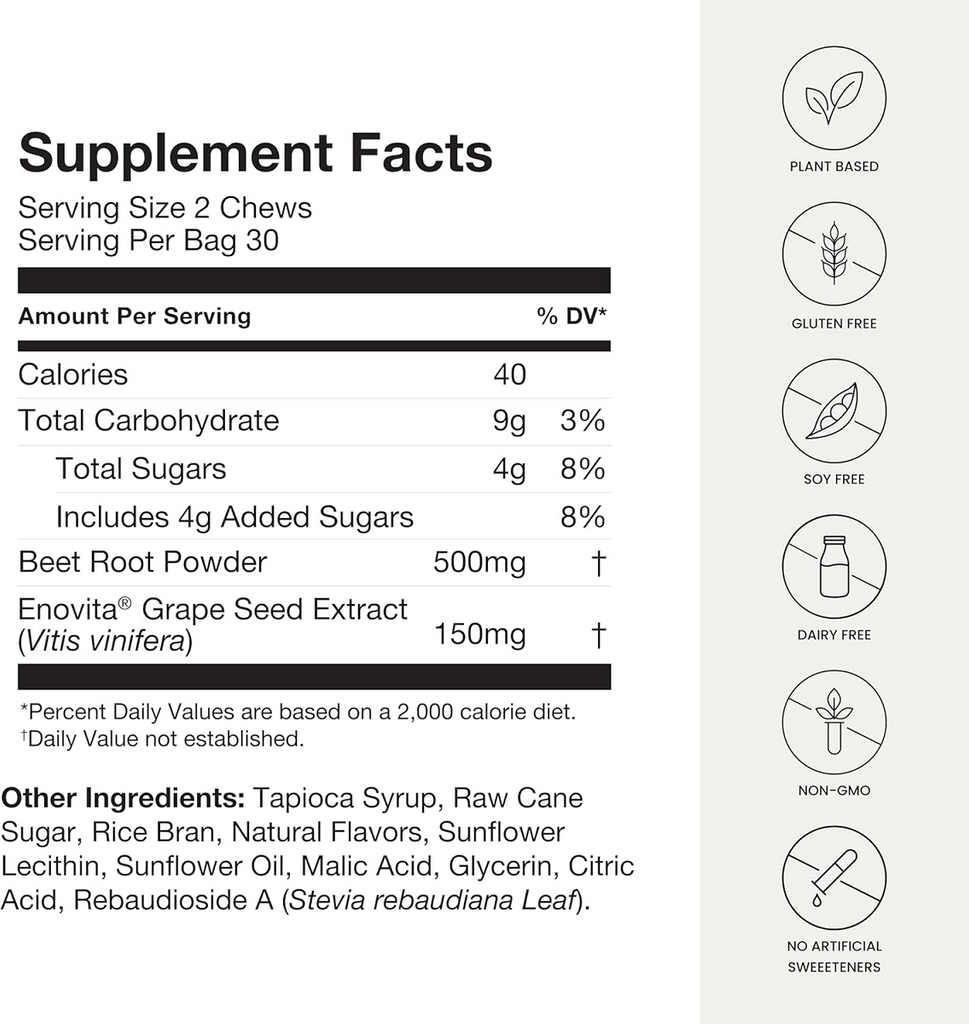 HumanN, SuperBeets Heart Chews Ingredients