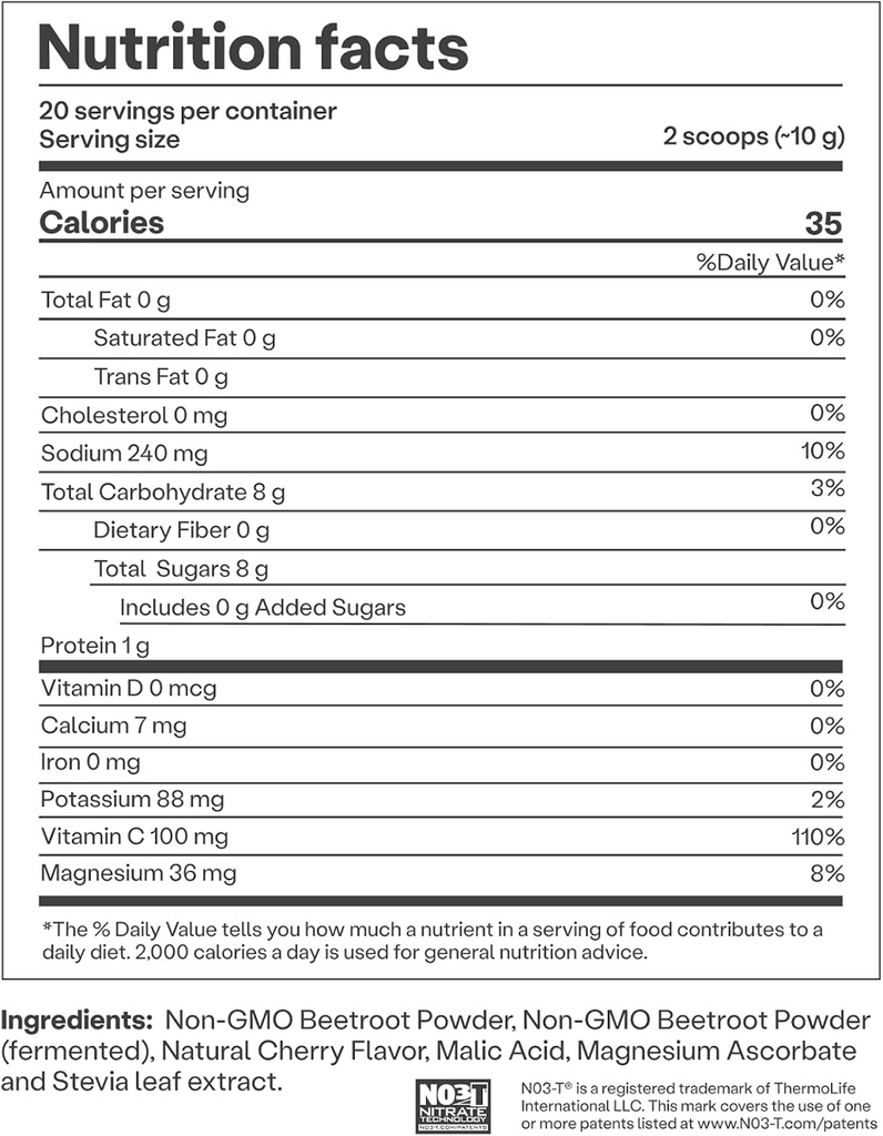 HumanN, SuperBeets® Sport 20 Servings Ingredients