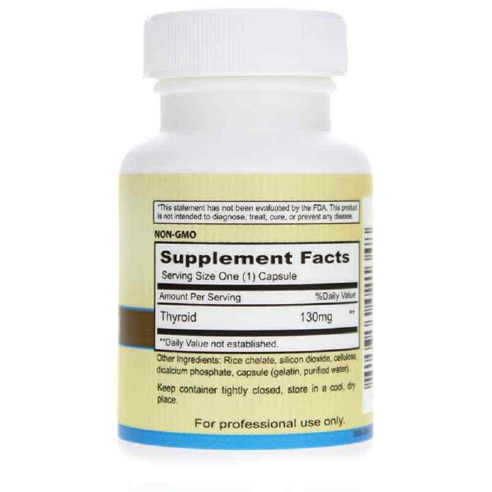 Priority One, Thyroid 130mg 90 Capsules Ingredients