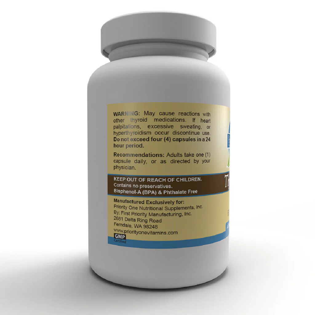 Priority One, Thyroid 130mg 90 Capsules Specs