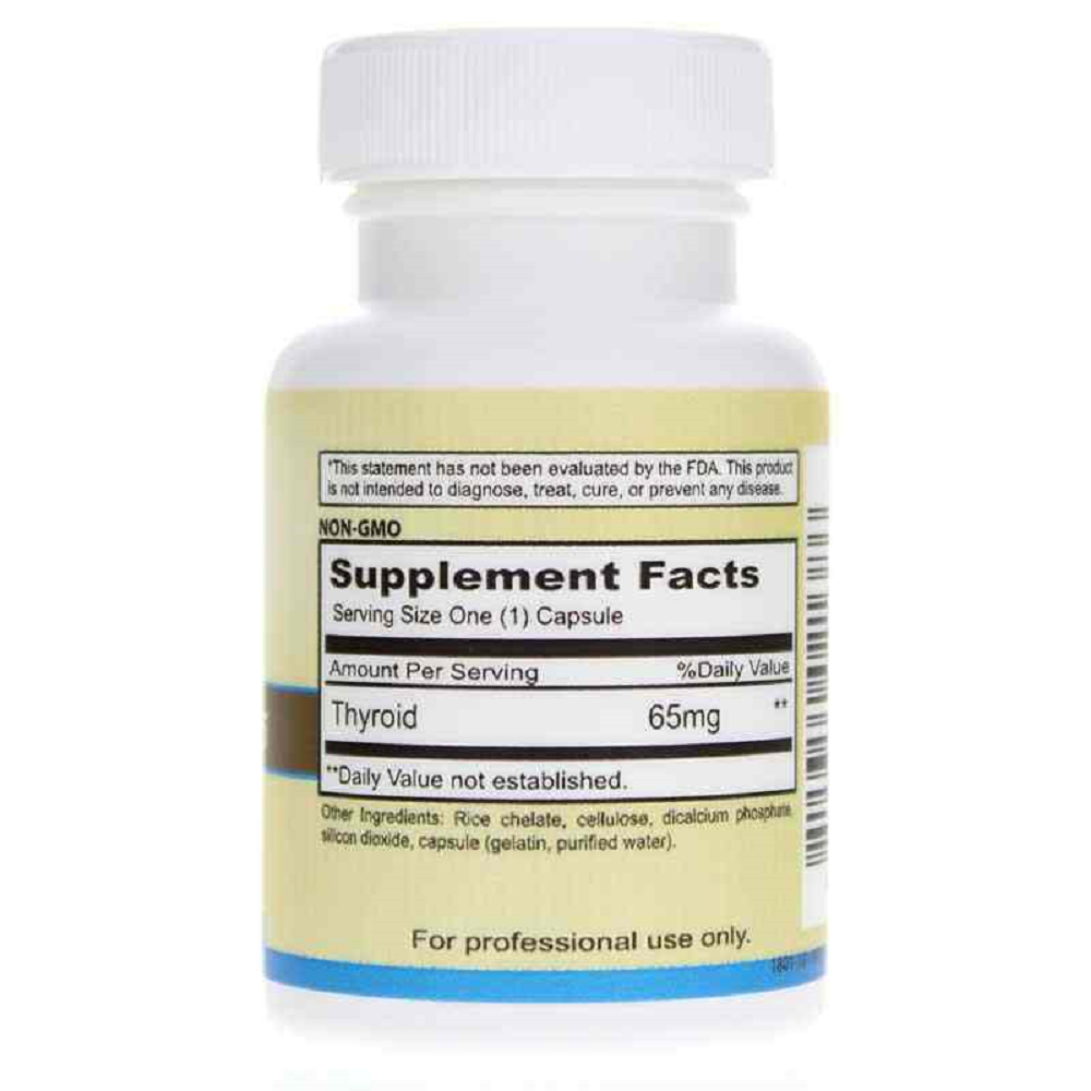 Priority One, Thyroid 65mg 90 Capsules Ingredients