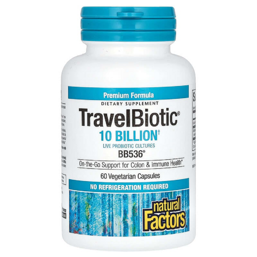 Natural Factors, TravelBiotic 10 Billion 60 Veg Capsules