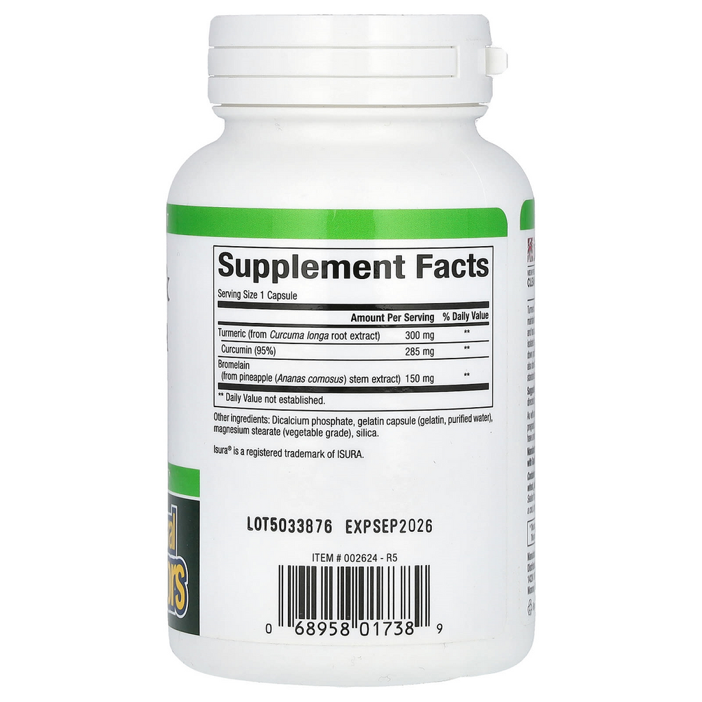 Natural Factors, Turmeric & Bromelain 450 mg 90 Capsules Ingredients