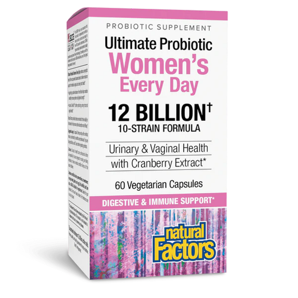 Natural Factors, Ultimate Probiotic Women's Every Day 12 Billion 60 Veg Caps