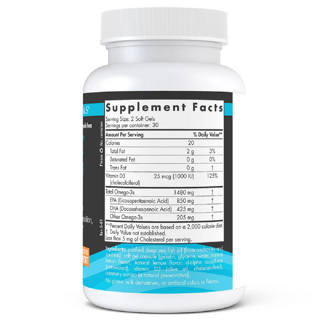 Nordic Naturals, Ultimate Omega-D3 Sport 60 Softgels Ingredients