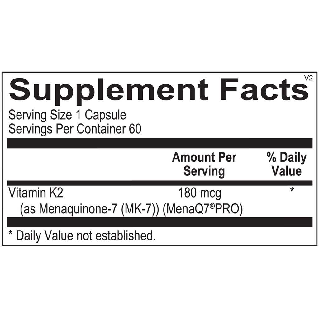 Ortho Molecular, Vitamin K2 180 mcg 60 Capsules Ingredients