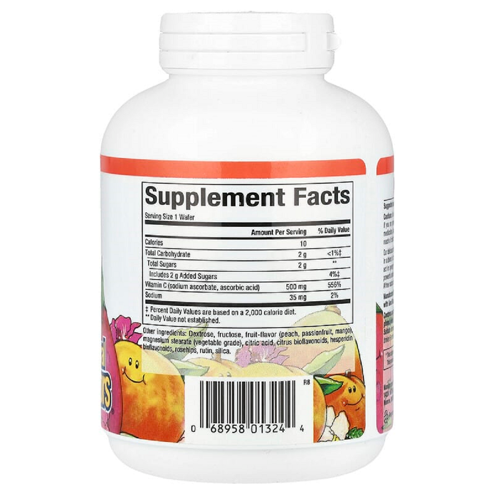 Natural Factors, Vitamin C 500 mg Peach, Passionfruit and Mango 90 Chewable Wafers Ingredients