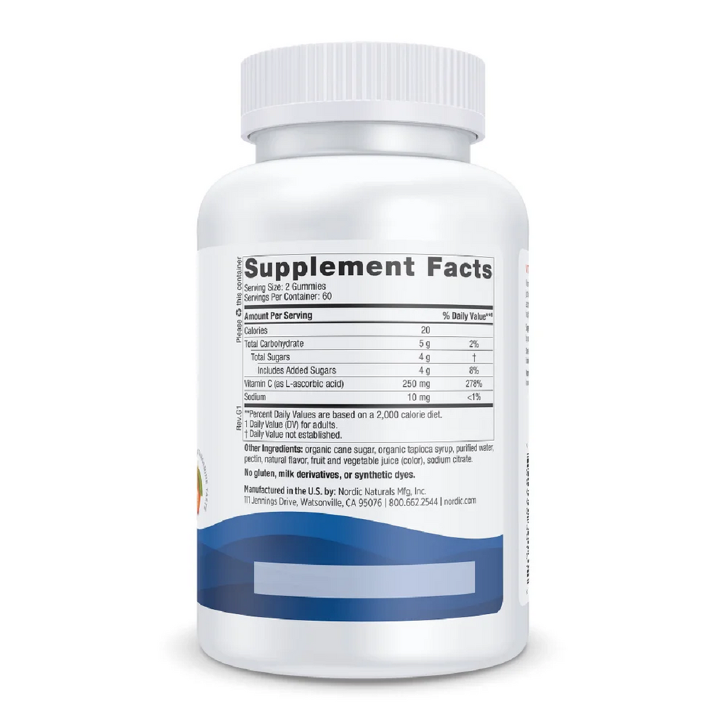 Nordic Naturals, Vitamin C Gummies 120 Gummies Ingrdients