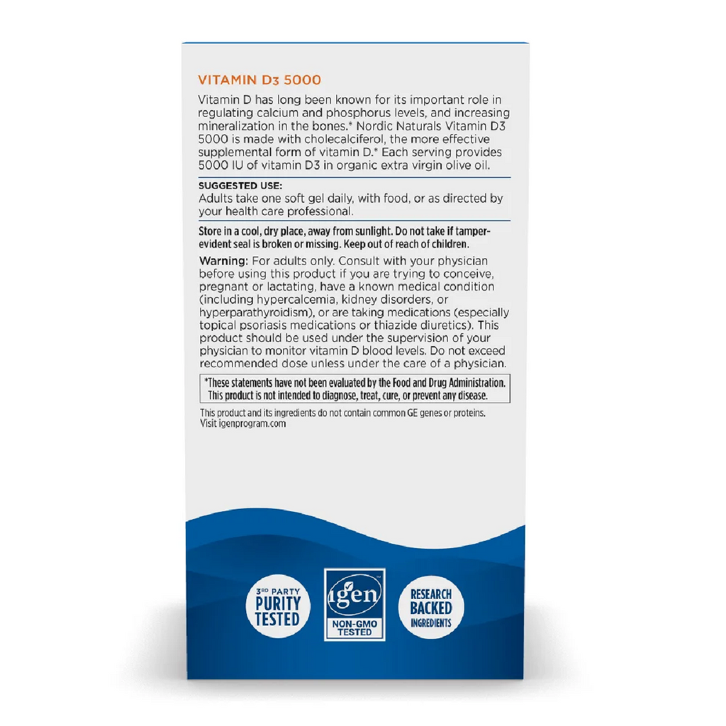 Nordic Naturals, Vitamin D3 5000 - 120 Softgels Specs
