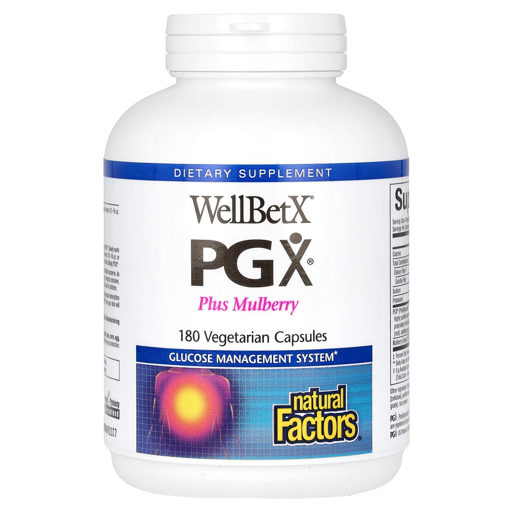 Natural Factors, WellBetX PGX® Plus Mulberry 180 Vegetarian Capsules