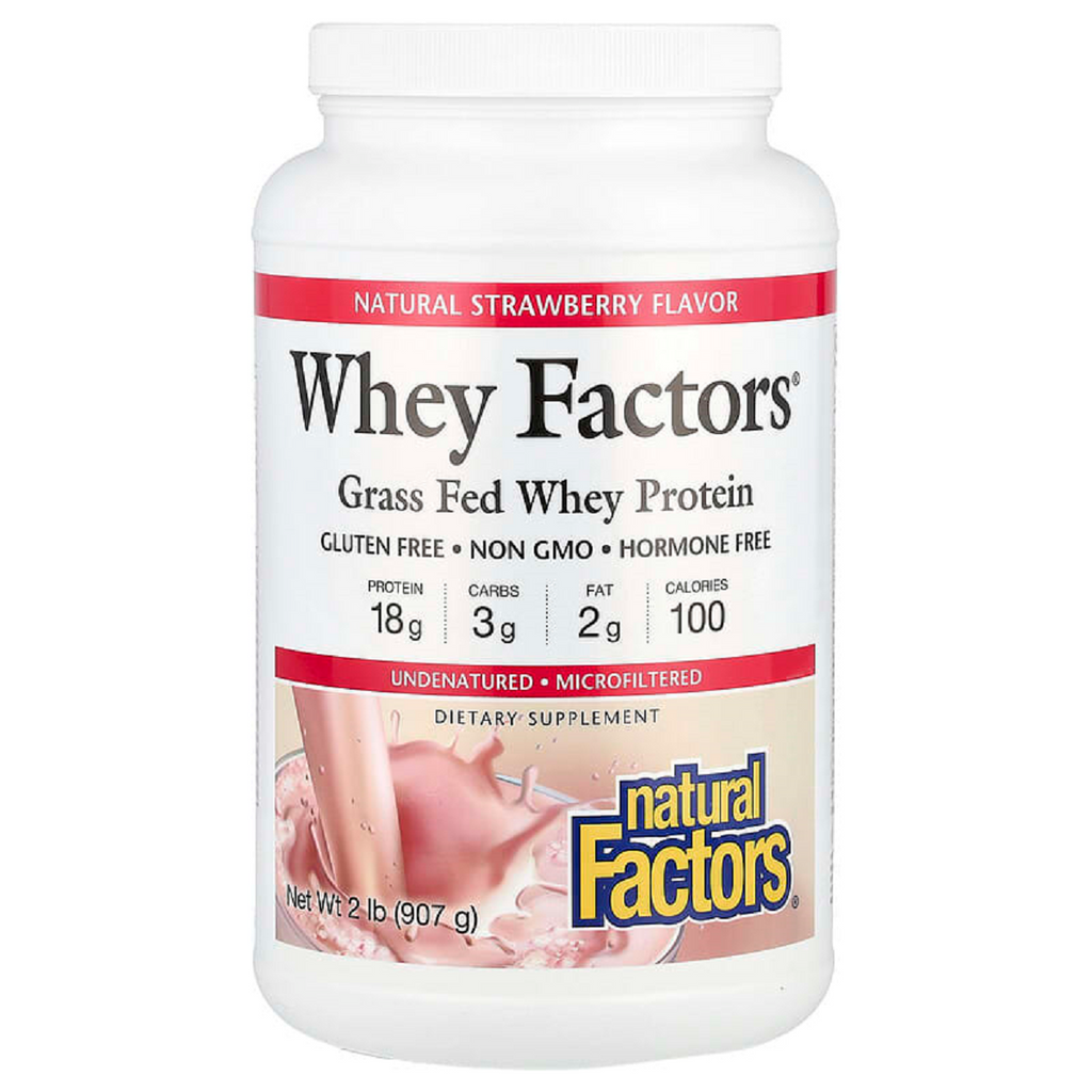 Natural Factors, Whey Factors Powder Mix Strawberry 2 lb (32 oz)