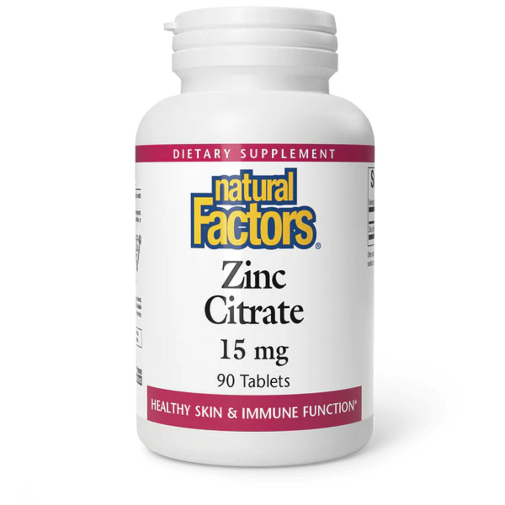 Natural Factors, Zinc Citrate 15 mg 90 Tablets