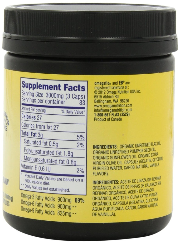 Omega Nutrition | EB Capsules Organic Oil Blend 3.6.9 | 250 Capsules