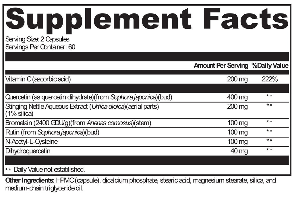 XYMOGEN, AllerDHQ™ 120 Capsules Ingredients