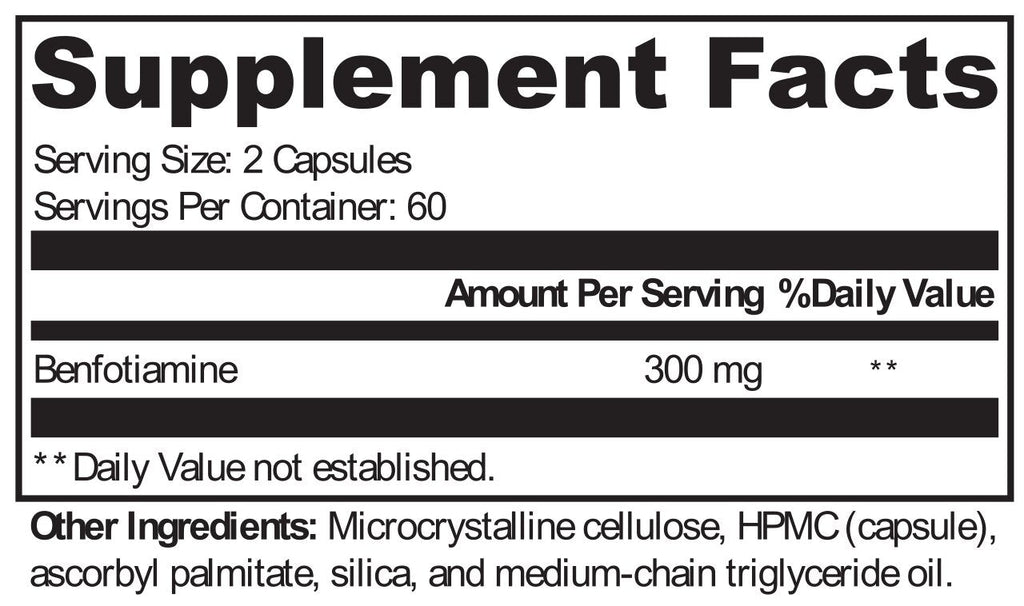 XYMOGEN, Benfotiamine 120 Capsules Ingredients