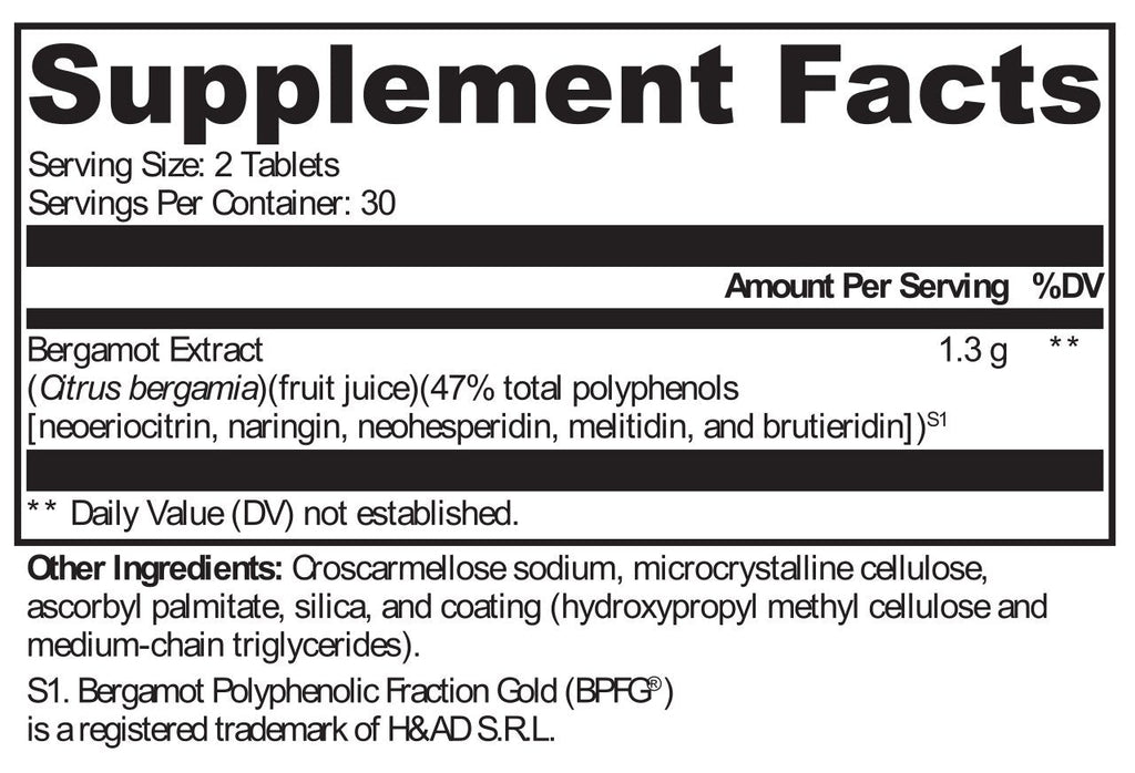 XYMOGEN, BergaCor 60 Tablets Ingredients