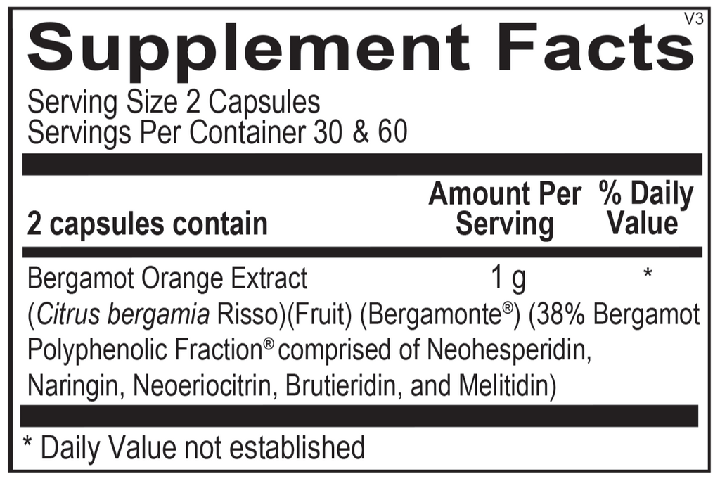 Ortho Molecular, Bergamot BPF 60 and 120 Capsules Ingredients