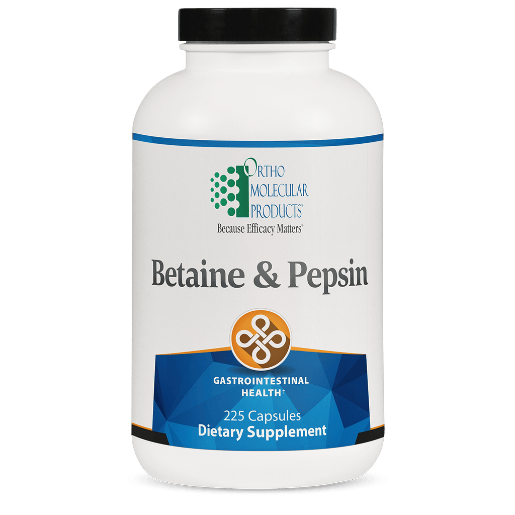 Ortho Molecular, Betaine & Pepsin 225 Capsules