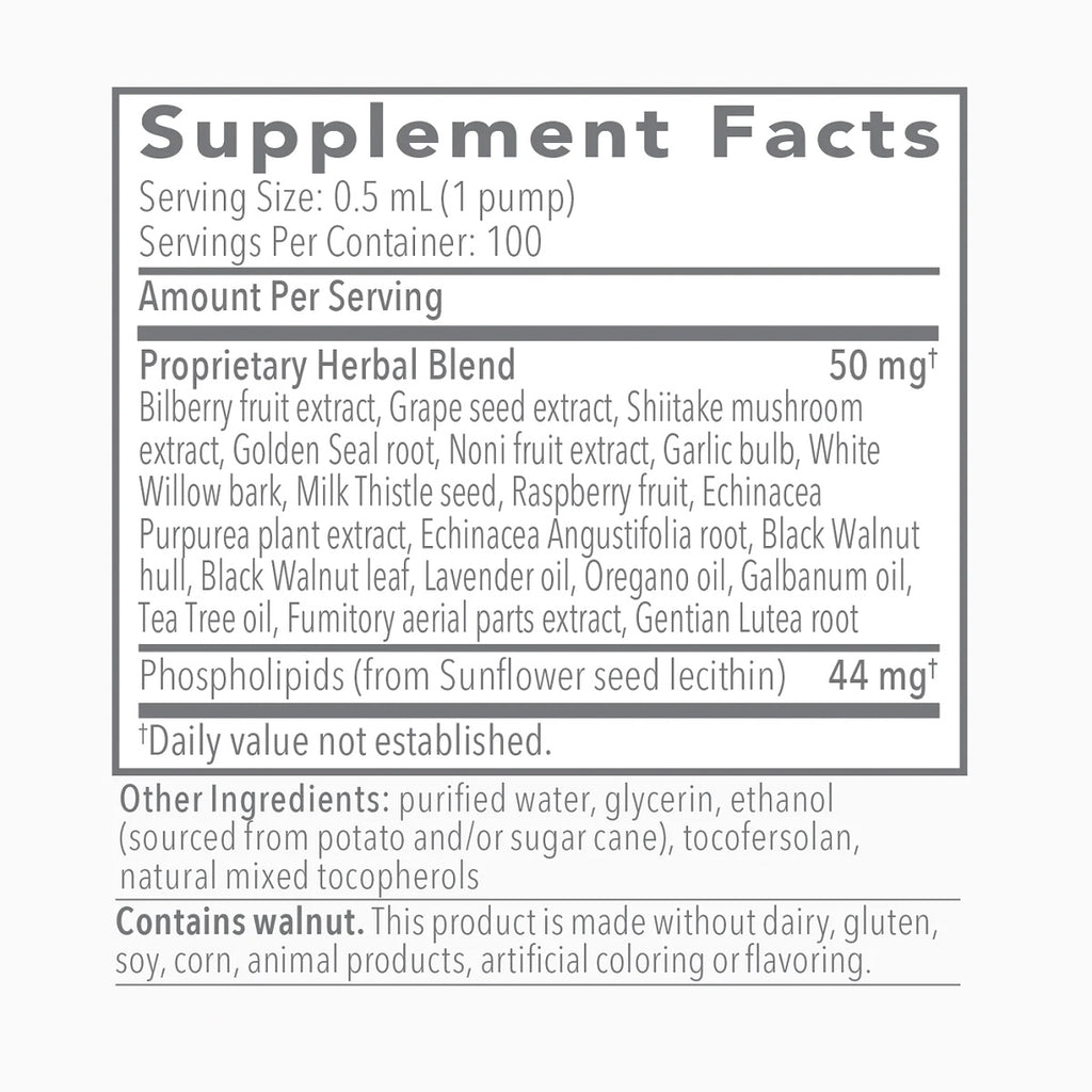 Biocidin Botanicals, Biocidin LSF 1.7 oz Ingredients