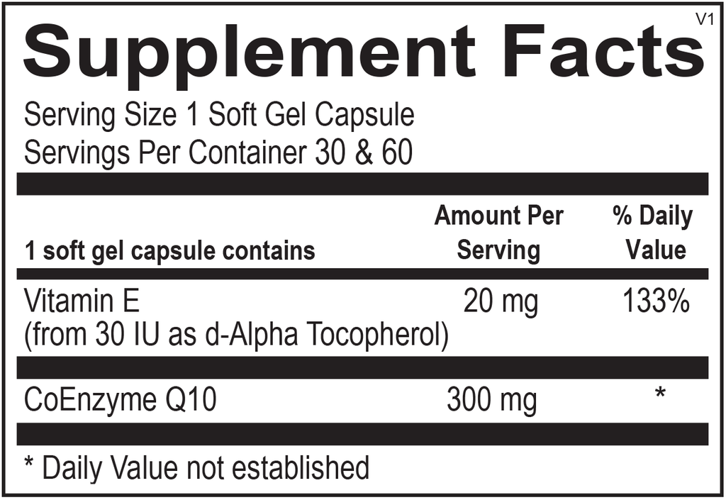 Ortho Molecular, CoQ-10 300 MG Ingredients