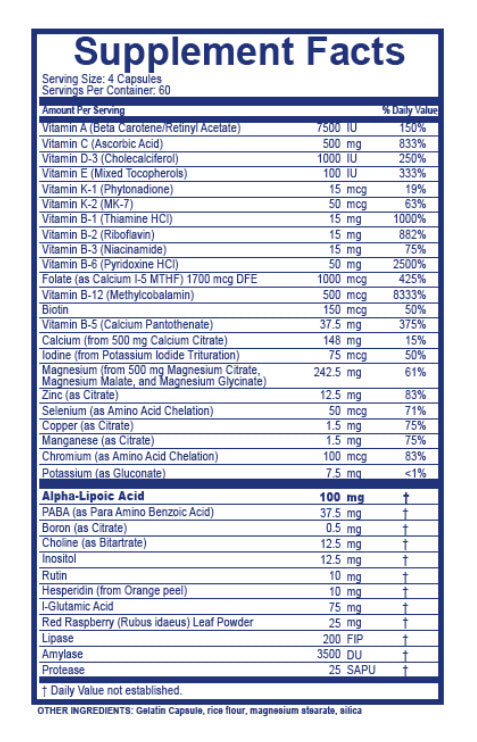 Protocols For Health, Complete Multi Supreme 240 Capsules by Agape Nutrition For Whole Body Wellness