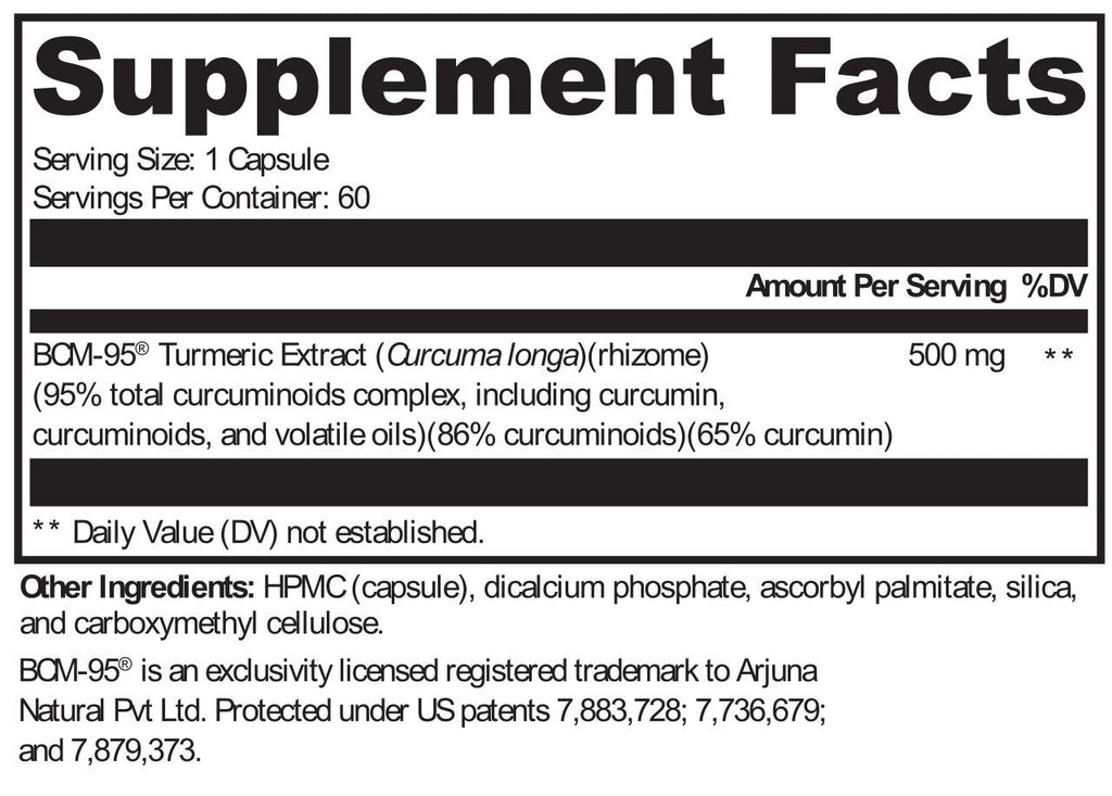 XYMOGEN, CurcuPlex-95™ 60 Capsules Ingredients