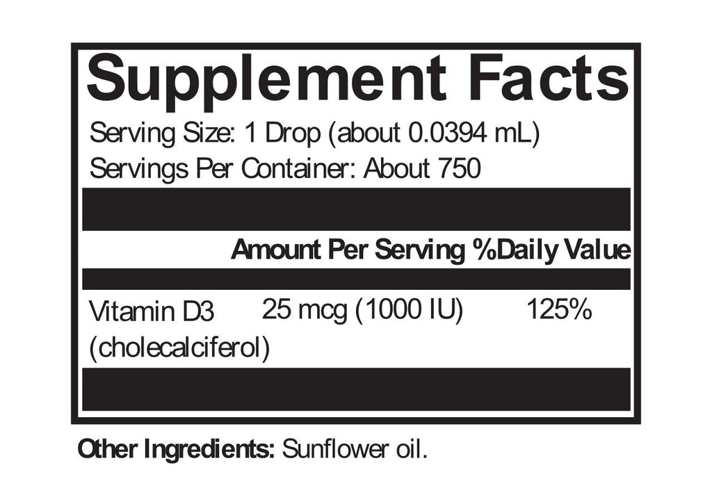 XYMOGEN, D3 Liquid 1 oz Ingredients