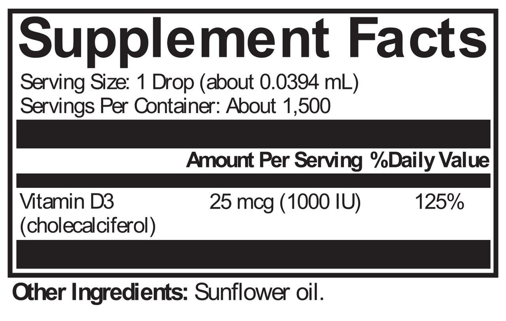 XYMOGEN, D3 Liquid 2.03 oz Ingredients