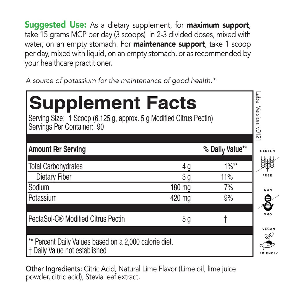 EcoNugenics, PectaSol Powder Lime Infusion 551 Grams Ingredients