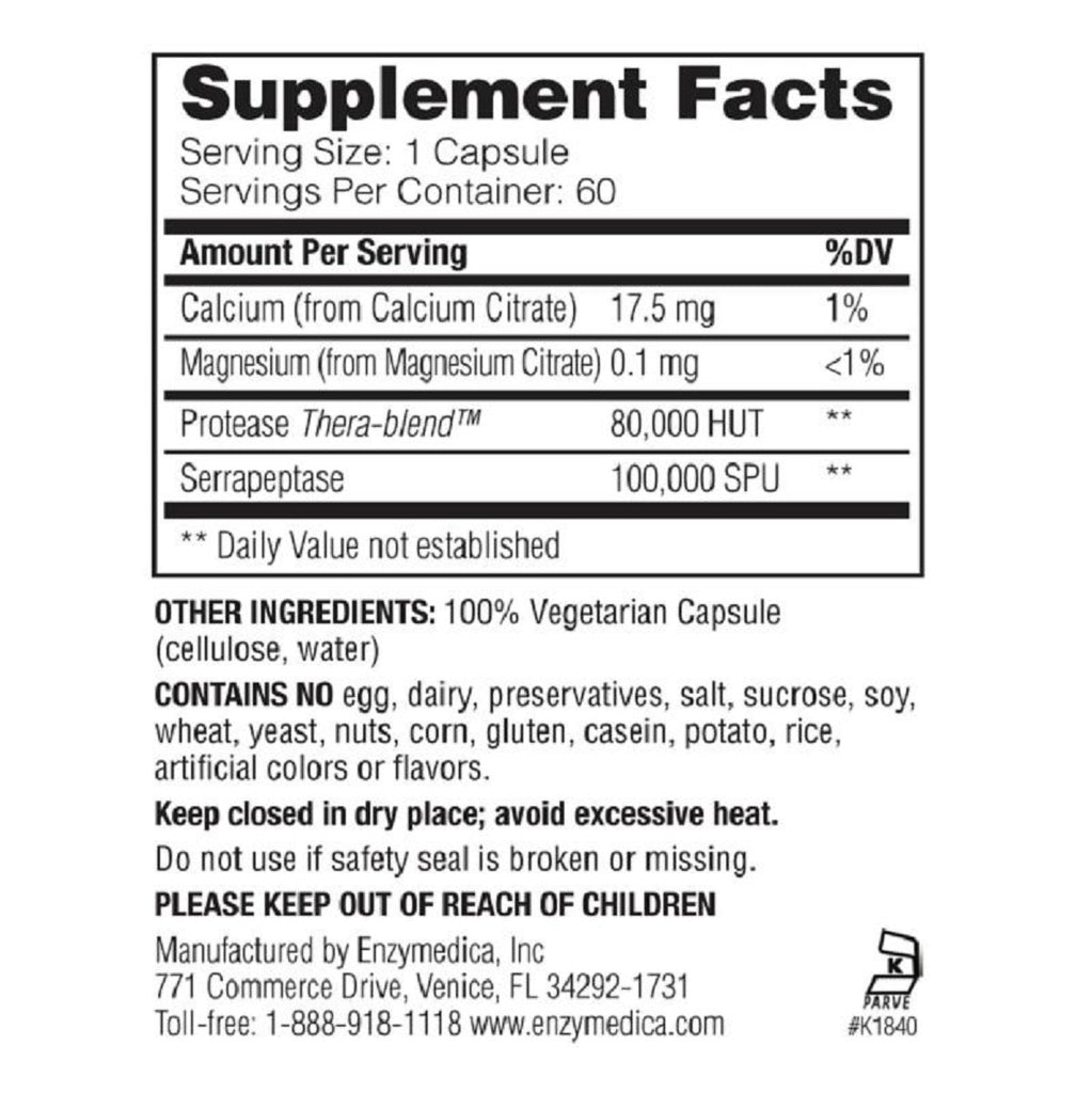 Enzymedica | SerraGold | Ingredients