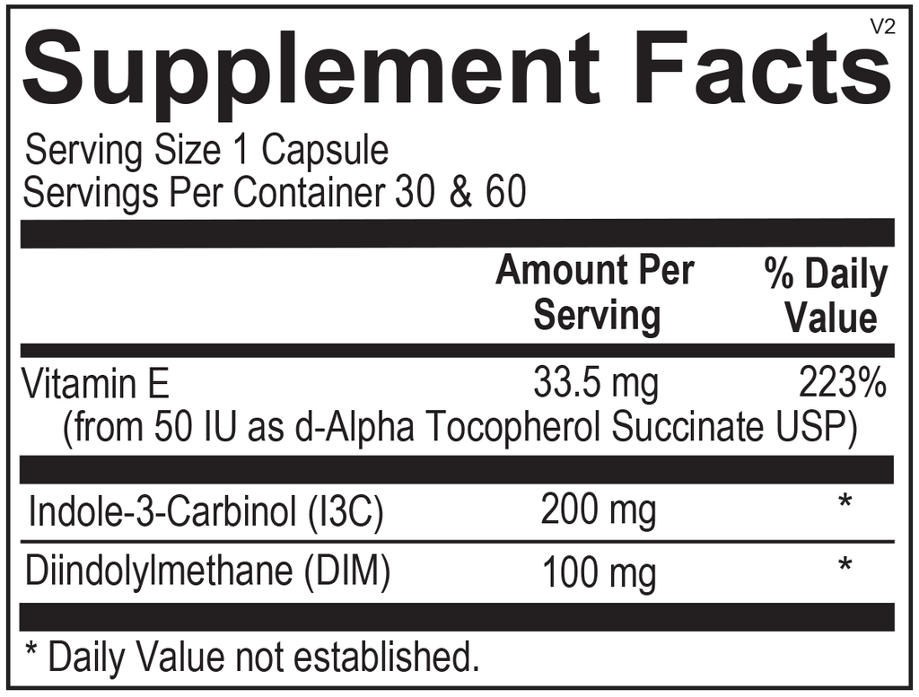 Ortho Molecular, EstroDIM® 30 and 60 Capsules Ingredients