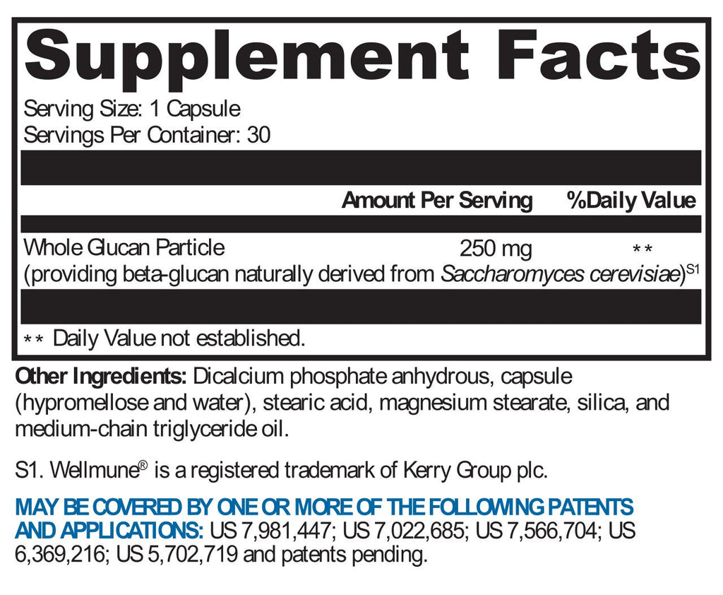 XYMOGEN, ImmunotiX 250™ 30 Capsules Ingredients