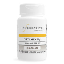 Load image into Gallery viewer, Integrative Therapeutics Vitamin D3 2,000 IU Chocolate Flavor 120 Chewable Tablets

