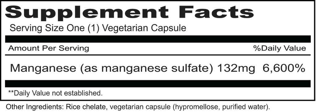 Priority One | Manganese Sulfate 400mg | 60 Vegetarian Capsules