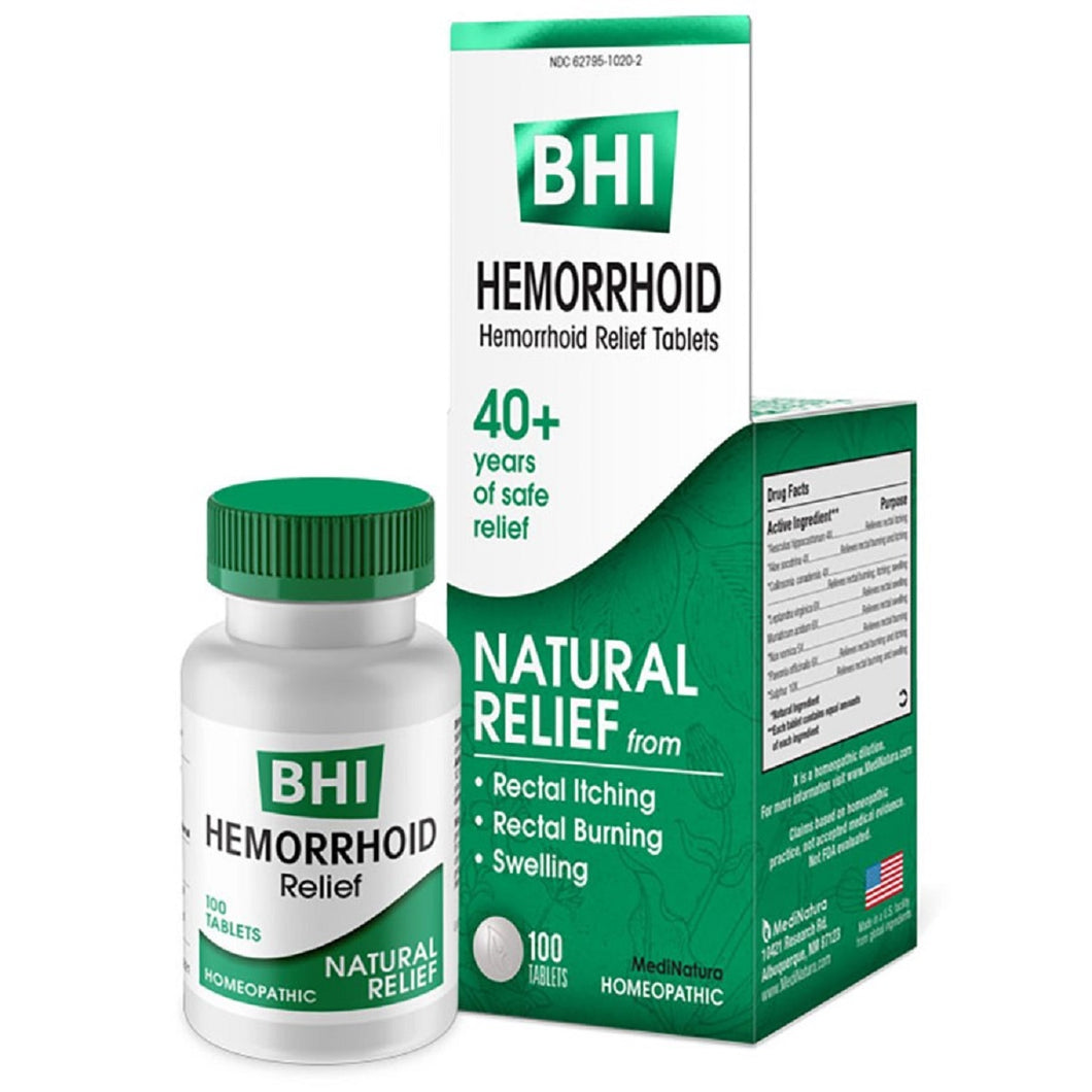 MediNatura, BHI Hemorrhoid Relief 100 Tablets
