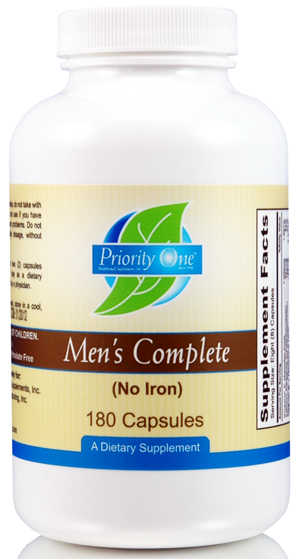 Priority One | Men's Complete No Iron | 180 Capsules