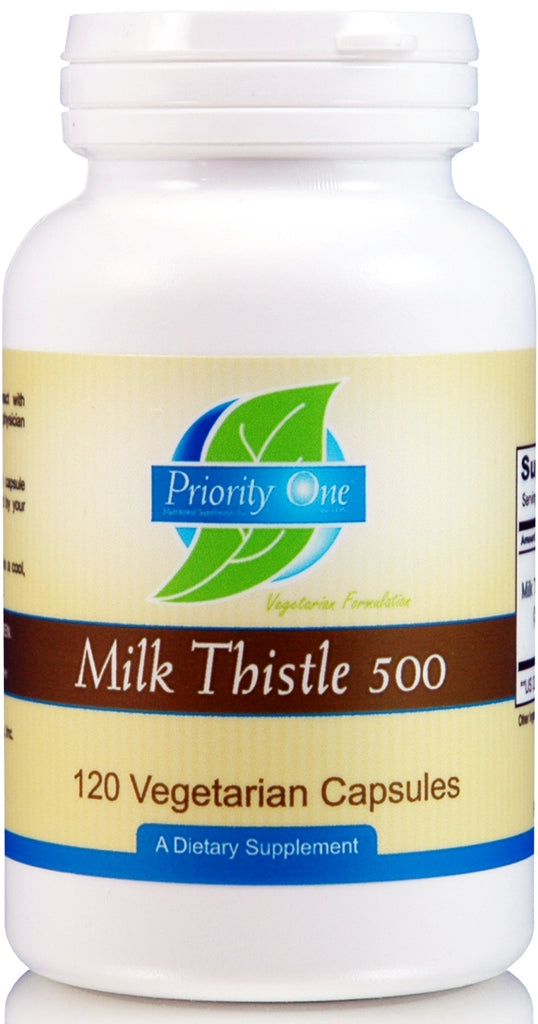 Priority One | Milk Thistle 500mg | 120 Vegetarian Capsules