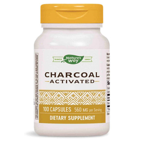 Natures Way, Activated Charcoal 100 Capsules