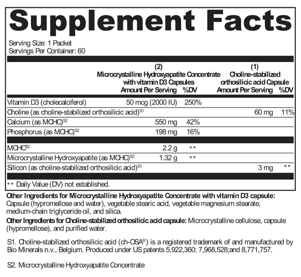 XYMOGEN, OSAplex™ 60 Packets Ingredients